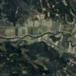 Satellitbild över vägsträckan mellan Sundholmen och Björketorp